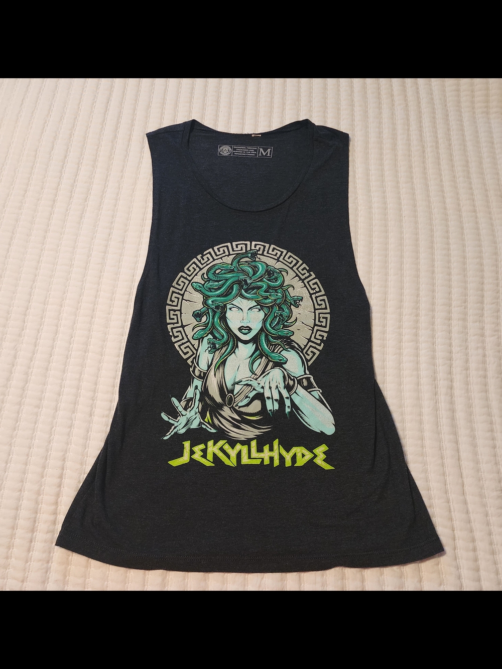 Source Unknown Black Tank Top with Green Medusa Graphic - Women's